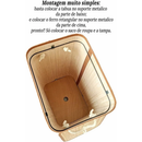 Cesto de Roupas em Bambu Dobrável Grande 60cm – Organizador Retangular Forrado para Banheiro | Casa Supri