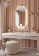 Espelho de parede, oval com LED