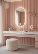 Espelho de parede, oval com LED