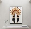 Quadro Escultural Cocar Ancestral - Edição Exclusiva Casa Supri - Quadro Cocar Canvas