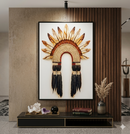 Quadro Escultural Cocar Ancestral - Edição Exclusiva Casa Supri - Quadro Cocar Canvas
