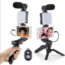 Kit Youtuber Completo Tripé + Ring Light LED + Microfone | Suporte para Celular para Vídeos, Vlog, Live e TikTok