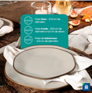 Aparelho de Jantar e Chá Ryo Maresia 20 Peças em Porcelana - Oxford