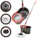 Mop Giratório 8L Esfregão 360° Regulável com Refil Balde Cabo 1 Refil de microfibra Plastico cores aleatorias