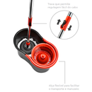 Mop Giratório 8L Esfregão 360° Regulável com Refil Balde Cabo 1 Refil de microfibra Plastico cores aleatorias
