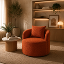 Poltrona orgânica, bouclê premium, almofada, conforto e elegância
