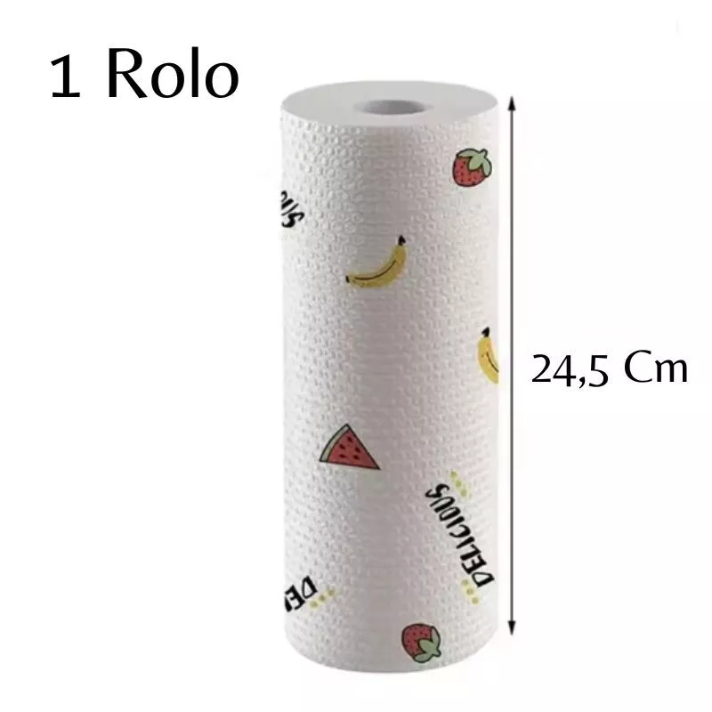 Rolo Pano de Limpeza Reutilizável com 50 Peças – Absorvente Lava e Seca Multiuso para Cozinha e Casa