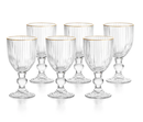 Jogo de 6 Taças de Vidro Cameratta 390ml com Borda Dourada – Elegância e Sofisticação para Sua Mesa