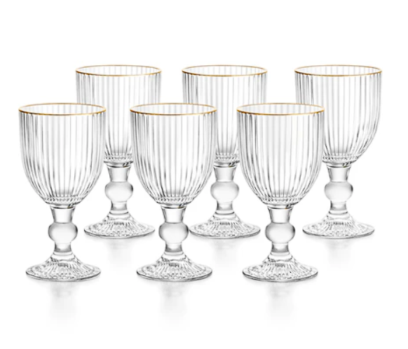 Jogo de 6 Taças de Vidro Cameratta 390ml com Borda Dourada – Elegância e Sofisticação para Sua Mesa