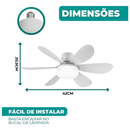 Ventilador De Teto Inteligente Com Luz LED 30W e Controle Remoto