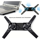 Cooler USB Base Resfriadora para Notebook com LED Preto – Portátil, Silencioso e Super Potente para Resfriamento Rápido