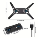 Cooler USB Base Resfriadora para Notebook com LED Preto – Portátil, Silencioso e Super Potente para Resfriamento Rápido