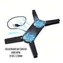 Cooler USB Base Resfriadora para Notebook com LED Preto – Portátil, Silencioso e Super Potente para Resfriamento Rápido