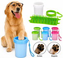 Kit Pet Escova Vaporizadora Elétrica Recarregável e Copo Lava Patas Silicone
