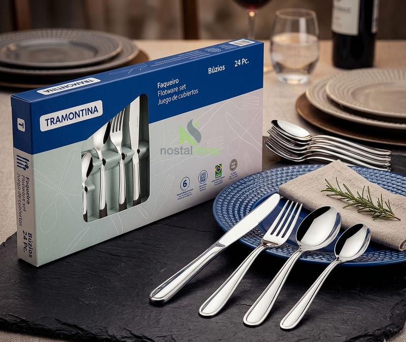 Faqueiro Tramontina Búzios 24 Peças em Aço Inox – Elegância e Durabilidade para Sua Mesa