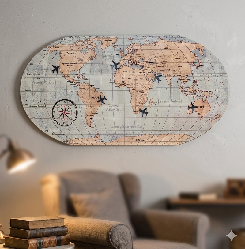 Painel Mapa Vintage
