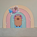 Painel para fotos arco-íris capivara 35x50cm