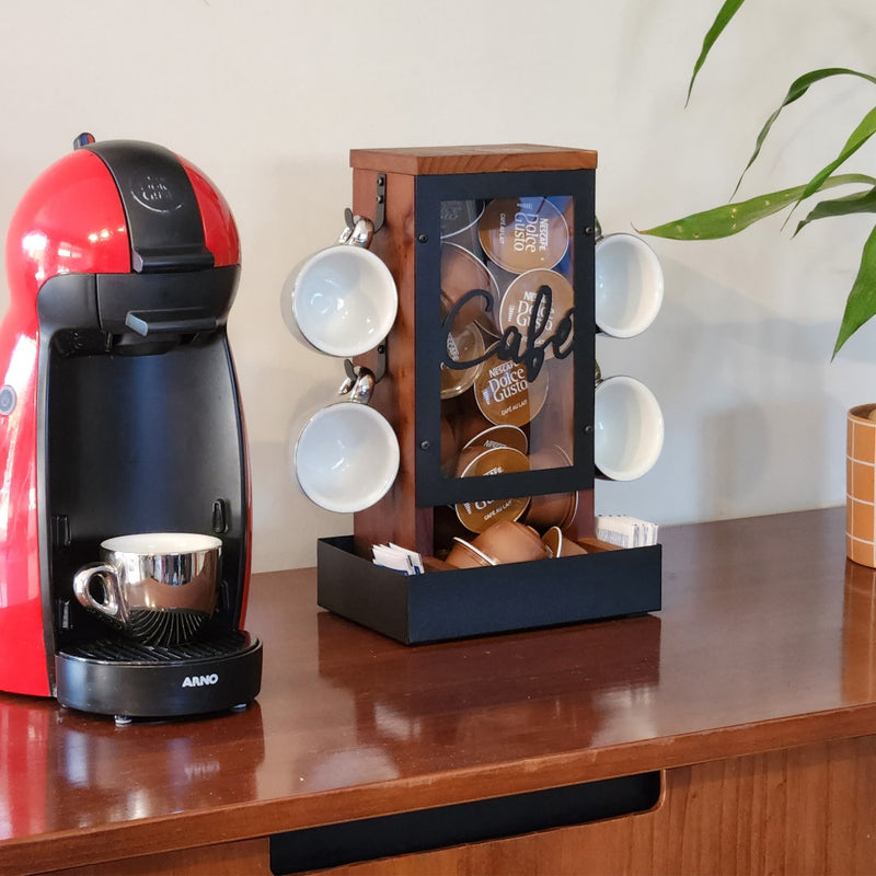 Porta cápsulas e porta xícaras de mesa - Torre café