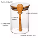 Kit 6 Potes Herméticos de Vidro com Tampa de Bambu 250ml