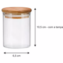 Kit 6 Potes Herméticos de Vidro com Tampa de Bambu 250ml