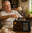 Rádio Portátil Retrô Livstar CNN-966 4 Bandas AM/FM/SW/TV Bivolt e Pilhas – Presente Vintage com Som de Qualidade