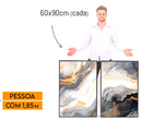 Quadro Decorativo - Telas Abstrato Moderno Linhas e Curvas 3D em Canvas