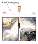 Quadro Decorativo - Telas Abstrato Moderno Linhas e Curvas 3D em Canvas