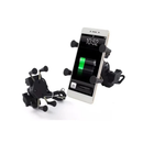 Suporte de Celular para Moto Universal com Carregador USB Tipo C Ajustável 4" a 6,5"