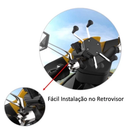 Suporte de Celular para Moto Universal com Carregador USB Tipo C Ajustável 4" a 6,5"