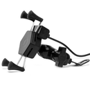 Suporte de Celular para Moto Universal com Carregador USB Tipo C Ajustável 4" a 6,5"